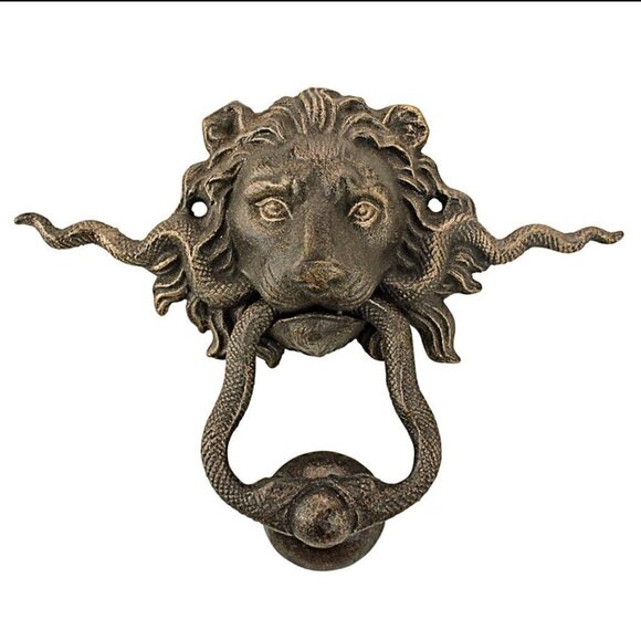 𝅺toscano- Lion and The Snakes Cast Iron Door Knocker - Picture 9 of 10